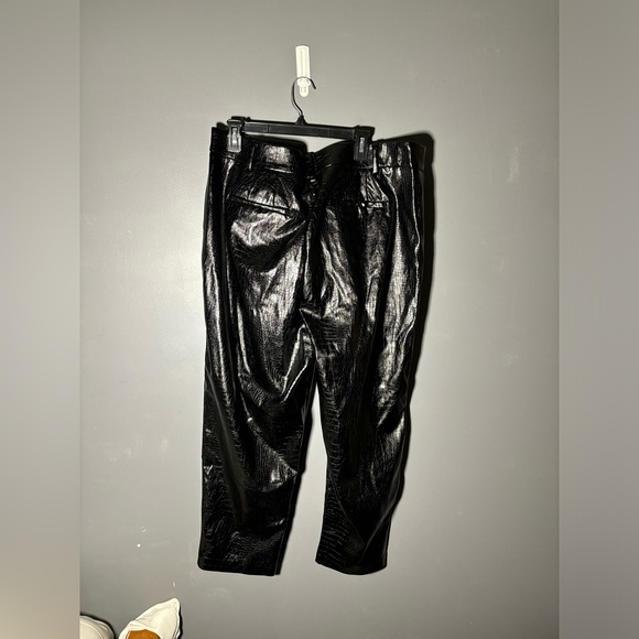 Eloquii Black Faux Leather Croc Embossed Pants Womens Size 18 - Picture 3 of 5